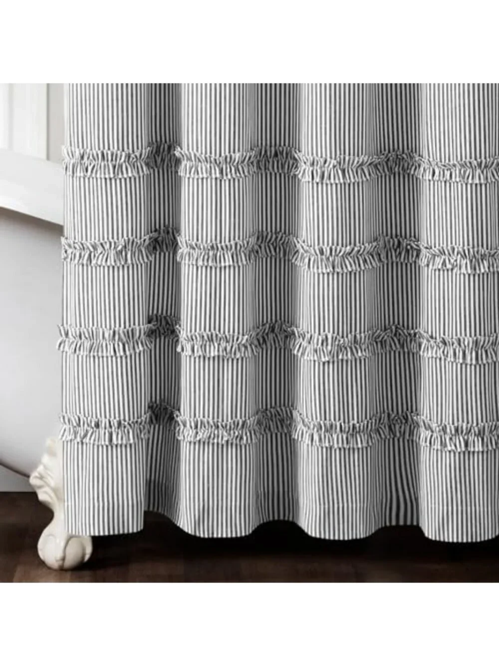 Vintage Stripe Yarn Dyed Cotton Shower Curtain, 72